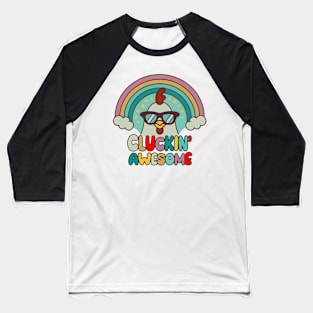 Funny Chicken Cluckin' Awesome Design Baseball T-Shirt